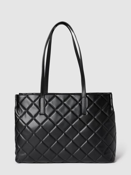 Valentino Bags Shopper z pikowanymi szwami model 'OCARINA' Czarny 3