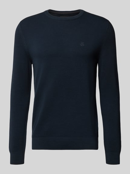 Marc O'Polo Sweter z dzianiny o kroju regular fit z czystej bawełny Granatowy 2