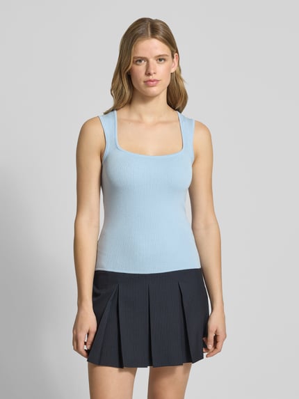 JJXX Top van viscosemix met vierkante hals model 'POSIE' Lichtblauw - 4