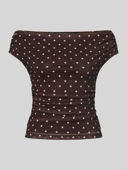 Top van mesh in off-shoulder-design model 'Mimi' Shop The Look MANNEQUINE