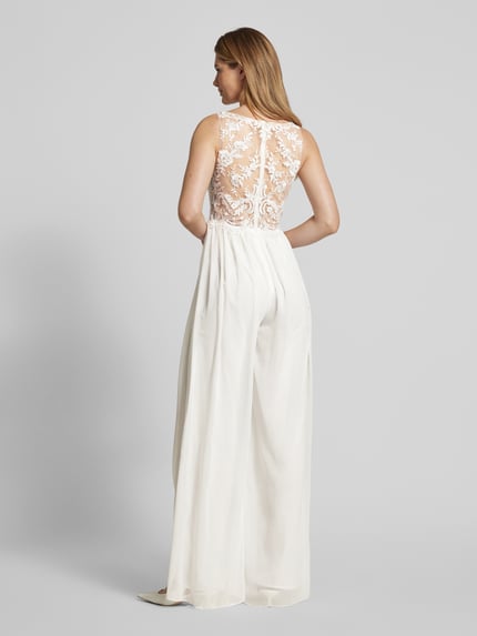 Laona Jumpsuit mit Spitzenbesatz Ecru 5