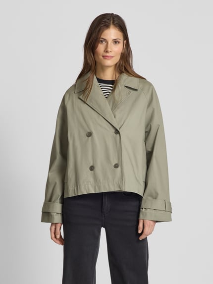 Selected Trenchcoat met strookzakken, model 'CILO' Olijfgroen - 4