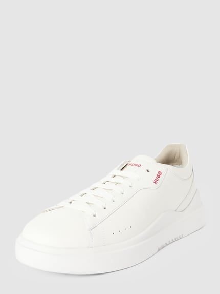 HUGO Sneakers van leer met labeldetails, model 'Blake' Wit - 1
