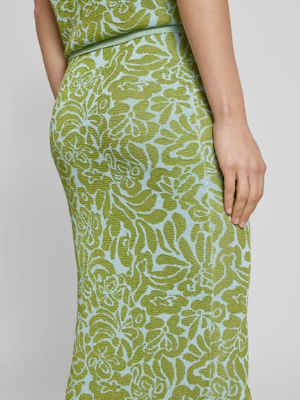 Essentiel Antwerp Midirock mit Strukturmuster Modell 'Halpaca' Hellgruen 3