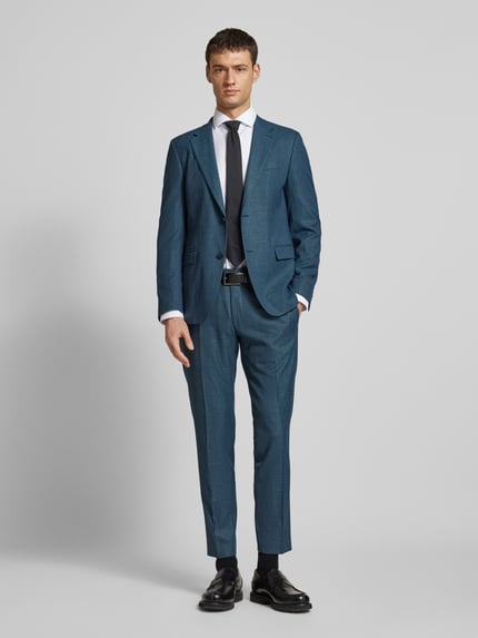 Strellson Slim fit pantalon met persplooien, model 'Kynd3' Petrol - 1