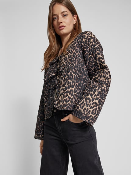 Neo Noir Jack met sjaalkraag, model 'Dubbie' Lichtbruin - 3