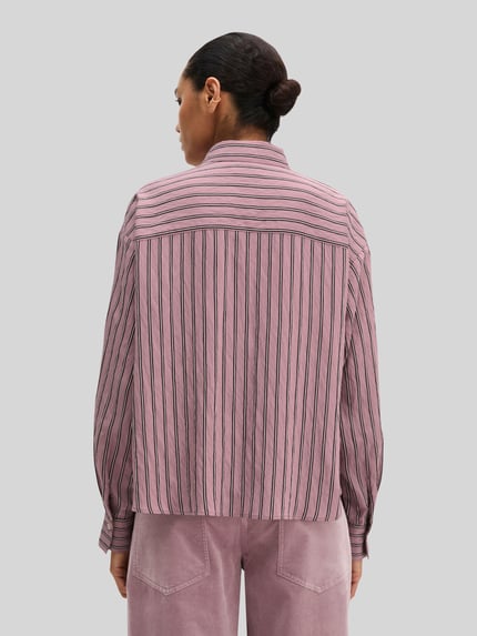 Marc O'Polo Cropped Langarmbluse mit überschnittenen Schultern Mauve 5