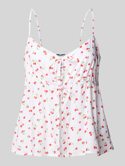 REVIEW Top met vetersluiting Wit - 2