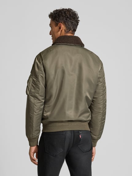 Blauer USA Bomberjacke mit Zweiwege-Reißverschluss Modell 'MARSHALL' Oliv 5