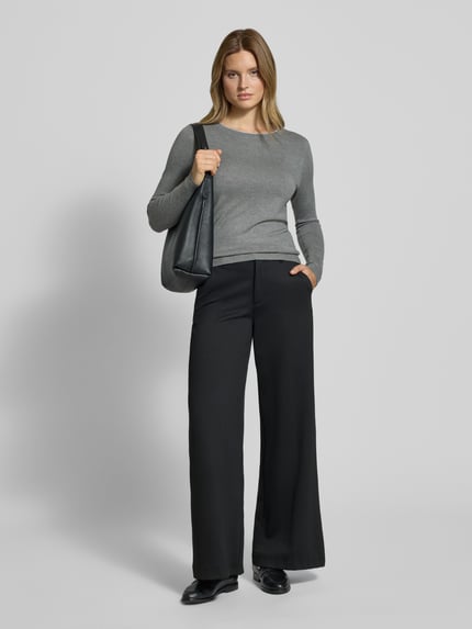 Christian Berg Woman Strickpullover mit gerippten Abschlüssen Silber Melange 1