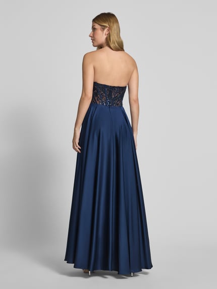 Laona Abendkleid mit Pailletten und Perlen Dunkelblau 5