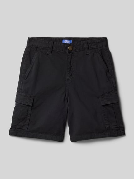 JACK & JONES Regular fit korte cargobroek met steekzakken, model 'KARL' Zwart - 1