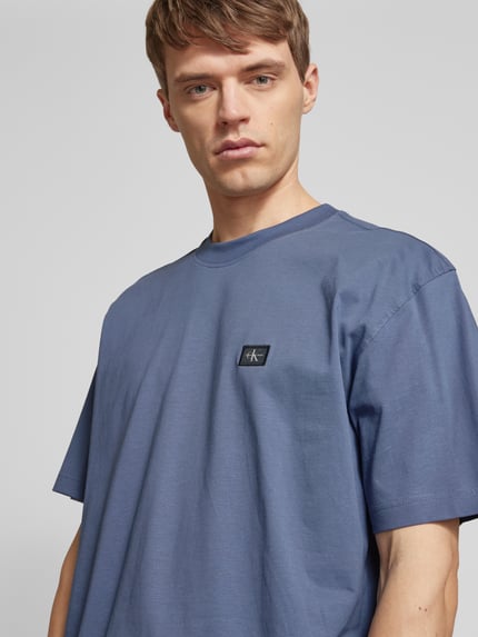 Calvin Klein Jeans T-shirt met labeldetail Rookblauw - 3