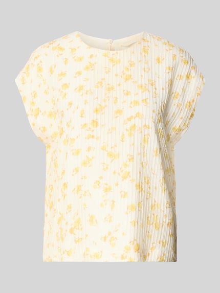 MSCH Copenhagen Regular fit blousetop met structuurmotief, model 'Falisha' Geel - 2