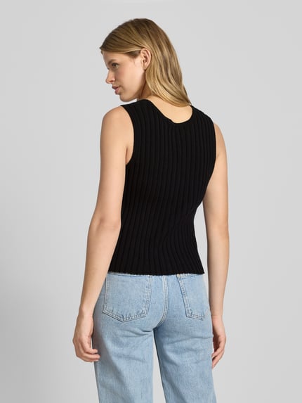 PIECES Top o kroju regular fit z mieszanki bawełny model ‘JOYLYNN’ Czarny 5