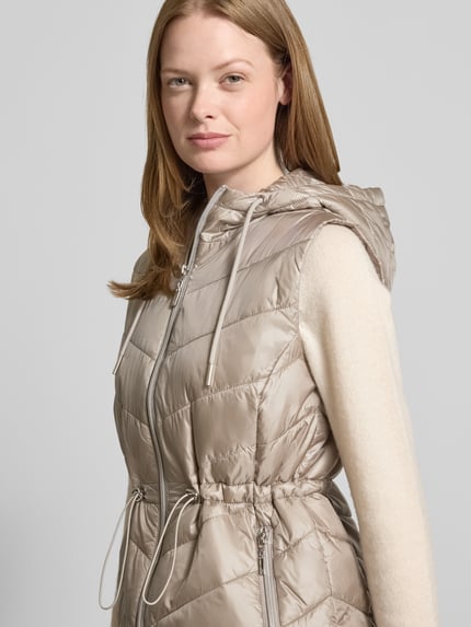 monari Bodywarmer met capuchon en ritszakken Taupe - 3