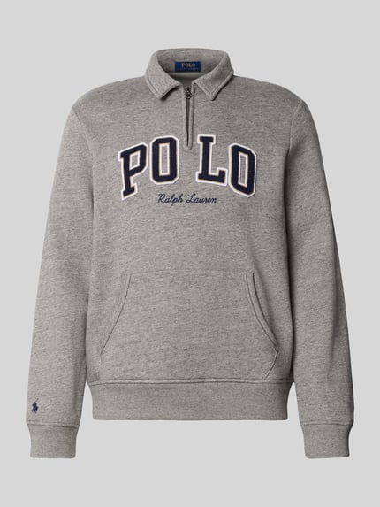 Polo Ralph Lauren Sweatshirt mit Label-Stitching Mittelgrau 2