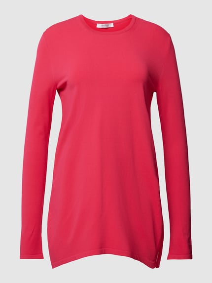 MM by Max Mara Gebreide pullover met zijsplitten, model 'ARNES' Fuchsia - 2