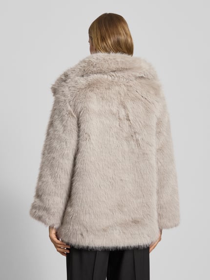 ONLY Regular Fit mantel van imitatiebont met broche model 'ASHIA' Lichtgrijs - 5