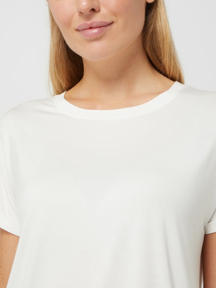 SKINY T-shirt z mieszanki wiskozy i elastanu model ‘Every Night In’ Złamany biały 3