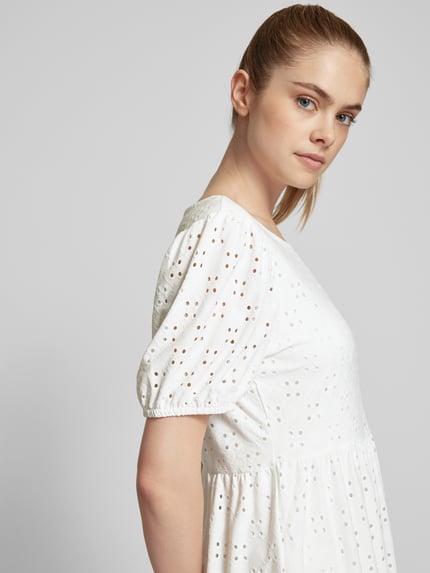 PIECES Mini-jurk met broderie anglaise Wit - 3