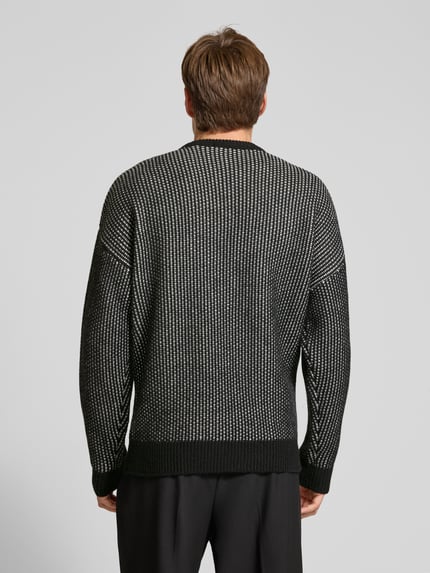 DRYKORN Regular fit gebreide pullover met wol model 'NEELIO' Antraciet - 5
