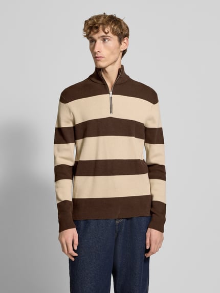 ONLY & SONS Regular fit schipperstrui van katoenmix, model 'PHIL' Donkerbruin - 4