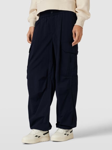 Tom Tailor Denim Spodnie cargo z elastycznym pasem Granatowy 4