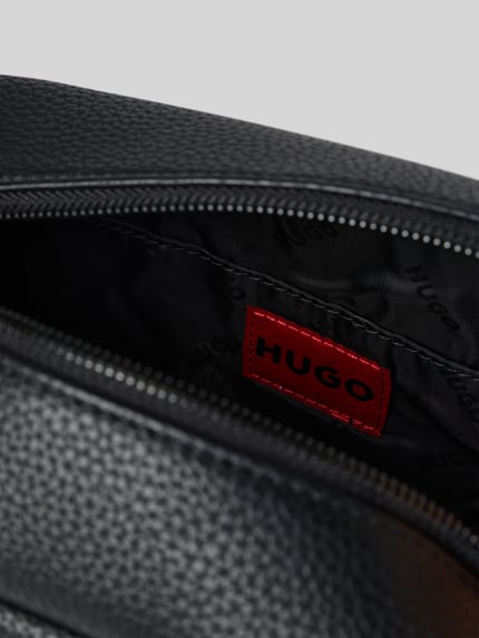HUGO Toilettas in leerlook, model 'QUANTIC' Zwart - 4