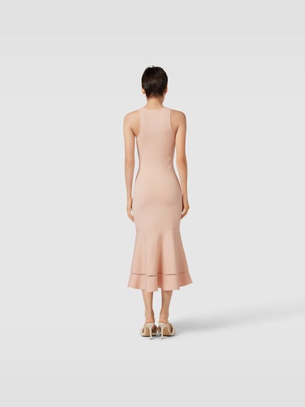 Victoria Beckham Midi-jurk met ronde hals Abrikoos - 5