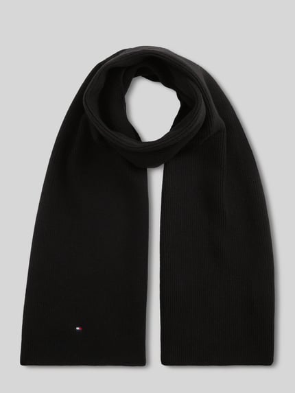 Tommy Hilfiger Schal aus Baumwoll-Mix mit Woll-Anteil Black 1