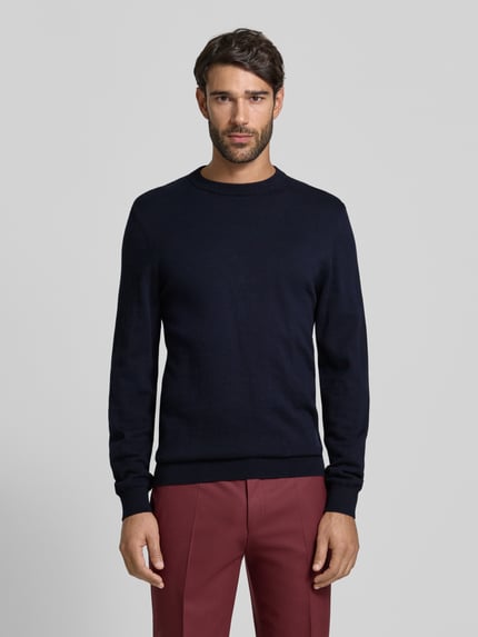 MCNEAL Strickpullover aus Baumwoll-Kaschmir-Mix mit Rundhalsausschnitt Marine 4