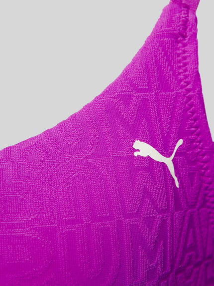 PUMA Bikinitop in bustiermodel met structuurmotief Felroze - 2