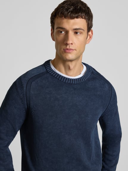 ARMEDANGELS Regular Fit Strickpullover aus reiner Baumwolle Modell 'VAANJO ' Dunkelblau 3