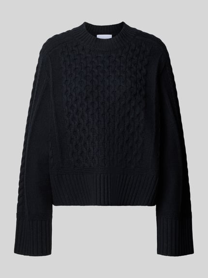 Style Icon Collection Boxy Fit Zopfstrickpullover 100% Wolle curated by Vera van Erp Marine 2