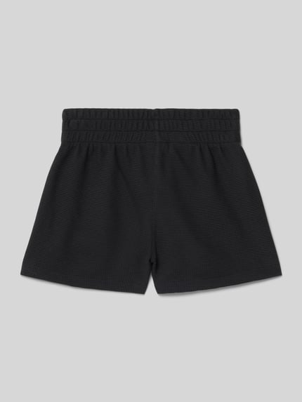 Produktfoto, Regular Fit Shorts aus Baumwoll-Mix von adidas Originals, schwarz, unifarben, elastischer Bund, Piqué-Struktur, Rückansicht