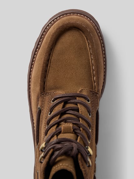 Tamaris Veterlaarzen van nappaleer met profielzool Cognac - 3