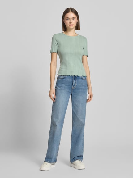 ONLY Slim fit T-shirt van Katoenmix Model 'TENNA' Rietgroen - 1