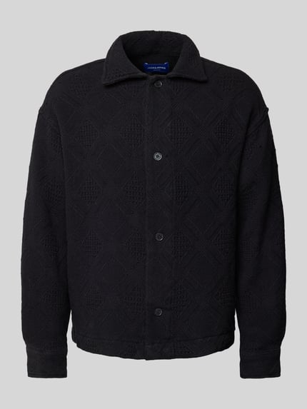 JACK & JONES Regular Fit Freizeithemd mit Strukturmuster Modell 'GREENPOINT' Black 2