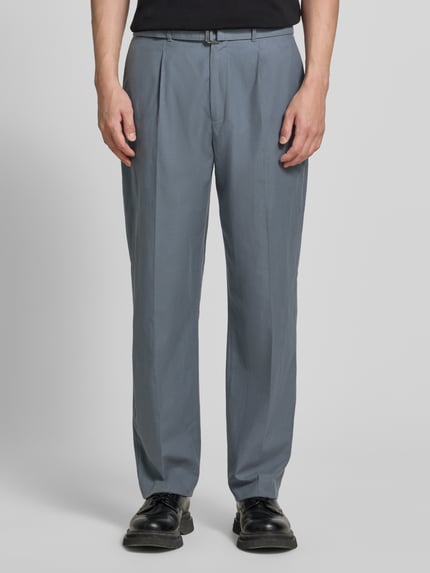CK Calvin Klein straight fit pantalon van mix van katoen en lyocell model 'TURBULENCE' Middengrijs - 4