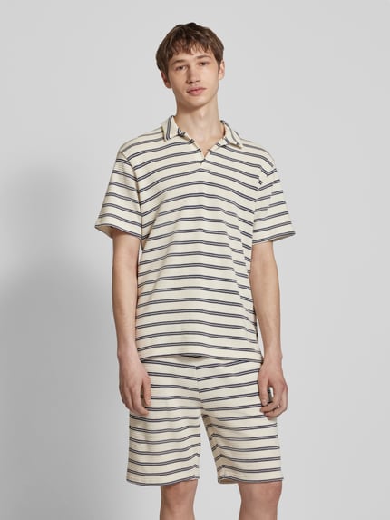 ONLY & SONS Regular Fit Poloshirt mit Strukturmuster Modell 'IAN' Offwhite 4