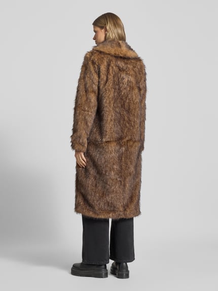 ONLY Regular fit lange jas van imitatiebont, model 'DAWN' Lichtbruin - 5