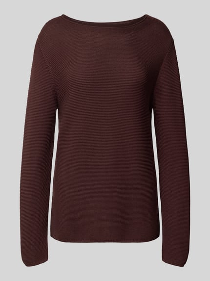 Marc O'Polo Regular Fit Strickpullover aus reiner Baumwolle Bordeaux 2