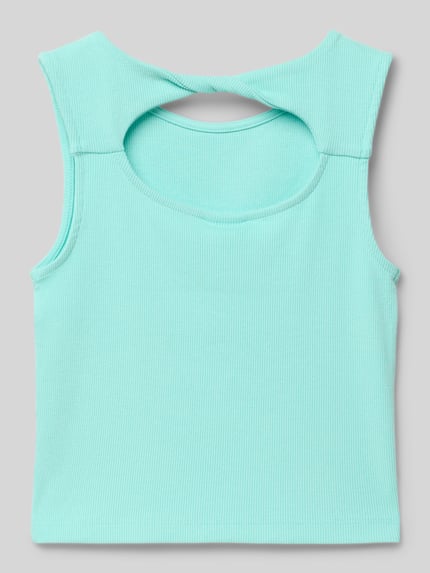 s.Oliver RED LABEL Slim fit tanktop met cut-out aan de achterkant Aquablauw - 3