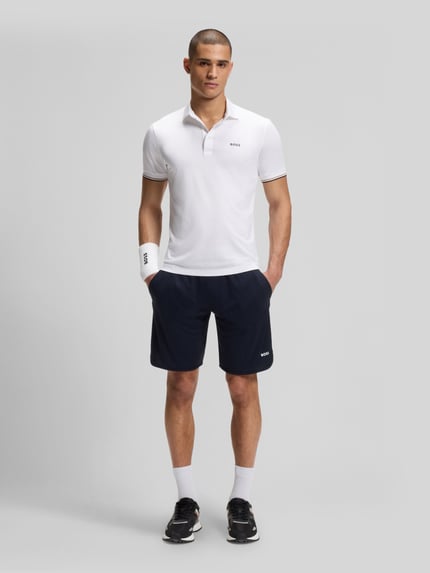 BOSS Green koszulka polo o kroju slim fit z wytłoczeniem emotikon piłki tenisowej model 'PL_TOC GAME1' Biały 1