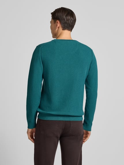 Tom Tailor Regular Fit Strickpullover aus reiner Baumwolle Petrol 5