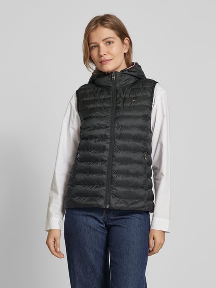 Tommy Hilfiger Kamizelka pikowana z kapturem Czarny 4