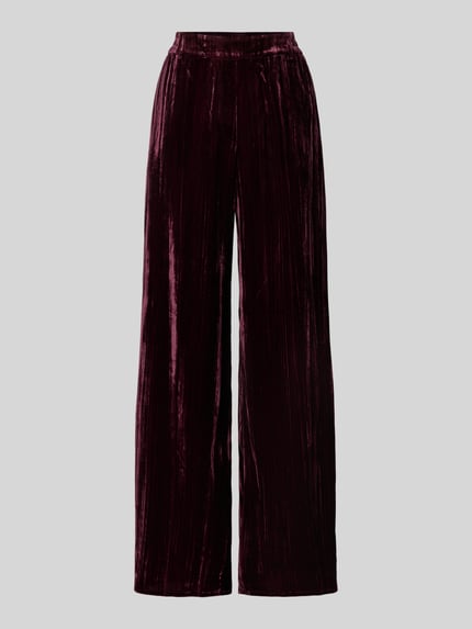 Produktfoto, bordeauxrode wijdte broek uit viscosemix met lichte glans, Weite Hose aus Viskose-Mix van Jake*s Casual