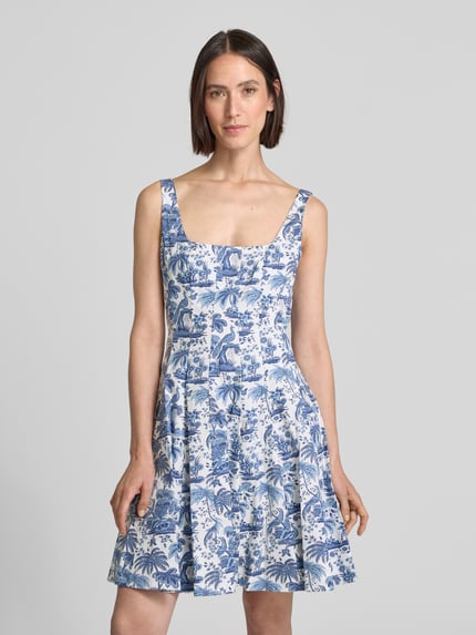 Staud Minikleid mit Karree-Ausschnitt Modell 'MINI WELLS' Bleu 4