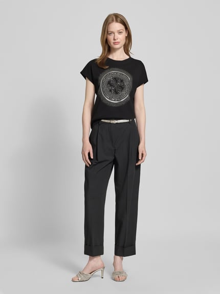 GUESS T-Shirt mit Ziersteinbesatz und Rundhalsausschnitt Black 1